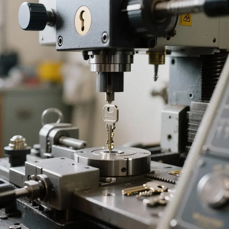 Schlüsselfräsmaschine kopiert einen Schlüssel