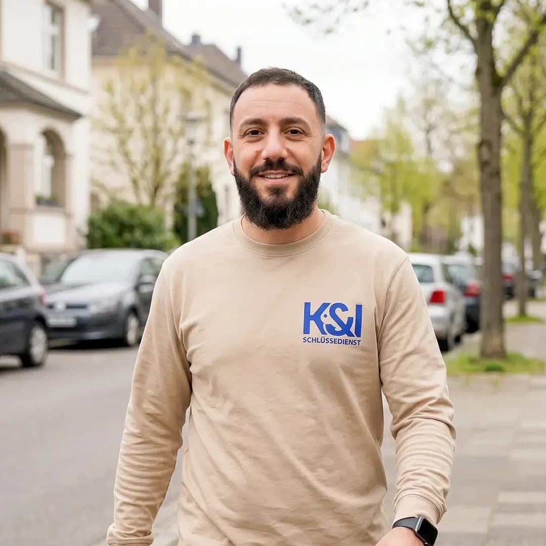 K&I Schluesseldienst Experte mit Autoschluessel bereit fuer Einsatz in Stuttgart Obertuerkheim Uhlbach
